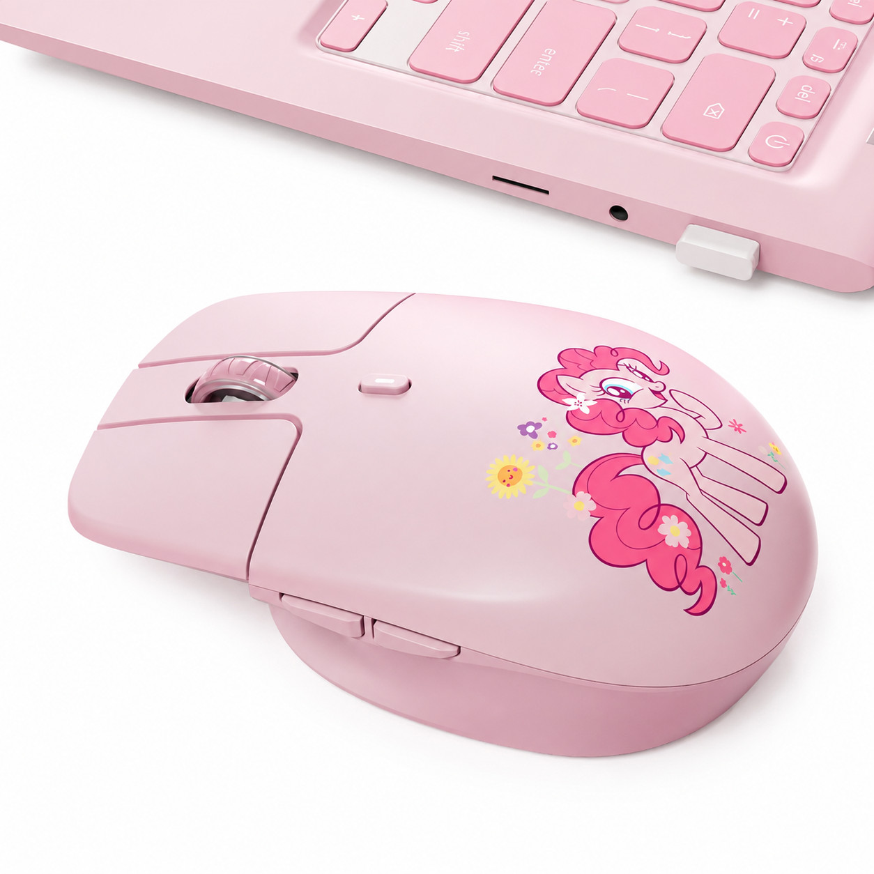 My Little Pony Pink Wireless Mouse Floating Button Design 2.4GHz Dual-Mode - NEW