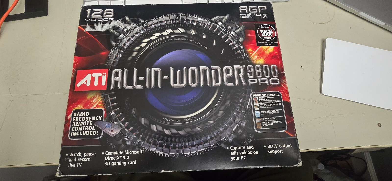 ATI All-In-Wonder 9800 PRO 128MB DDR AGP 4X/8X Box & Accessories (NO CARD)