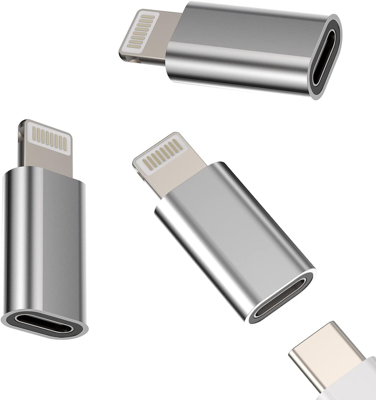 USB C Female to Lightning Male Adapter 3 Pack, Apple MFi Certified, Compatible