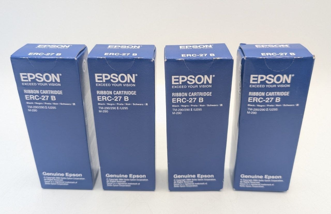 Epson ERC-27B Black Ribbon Cartridge - 4 PACK