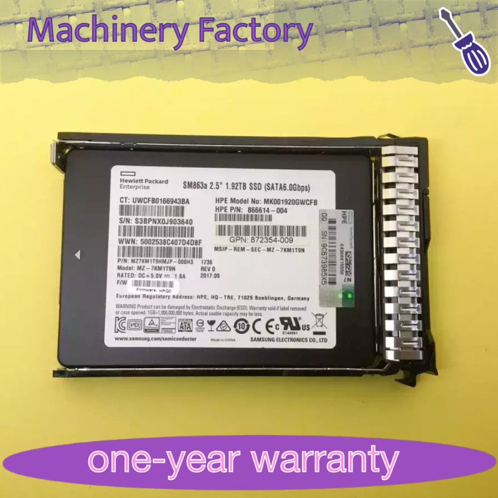 NEW HPE 816919-B21 817085-001 1.92TB SATA 6G 2.5" SFF RI G8 G9 Gen10 Server SSD