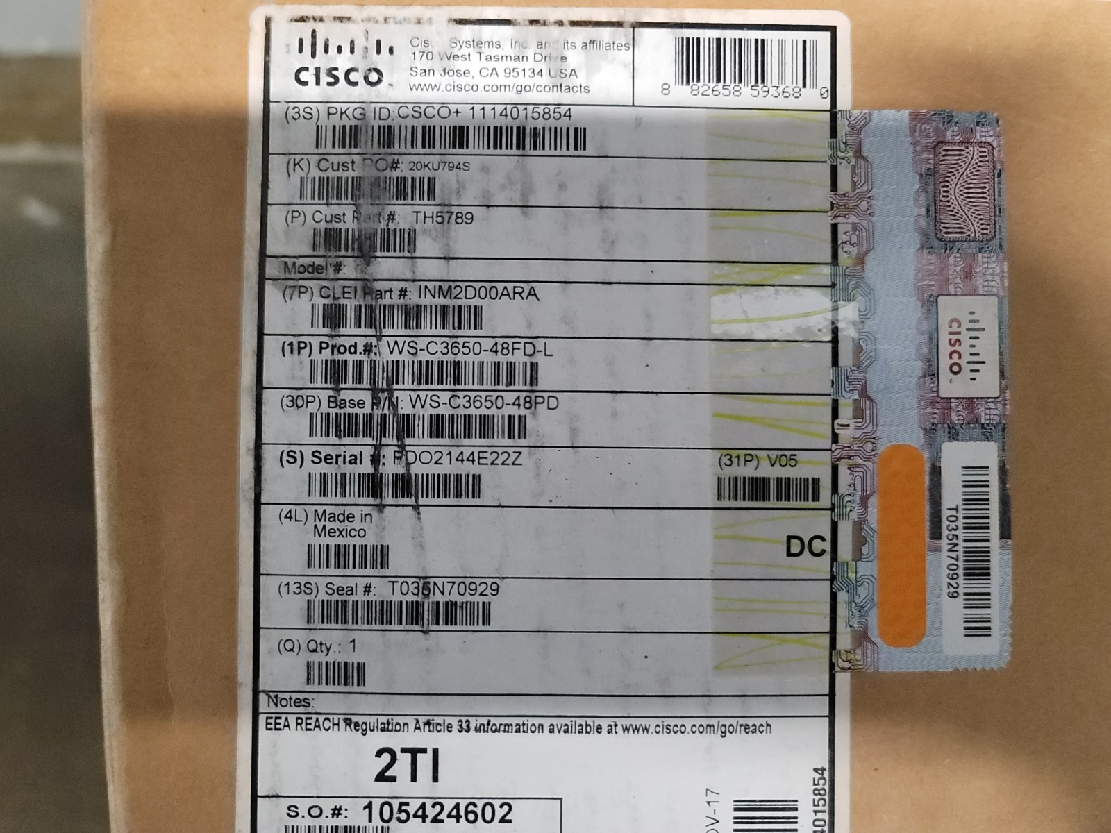Cisco  (WS-C3560-48FD-L) 48-Ports-Ports Rack-Mountable Switch **NEW**UNOPEN**BOX