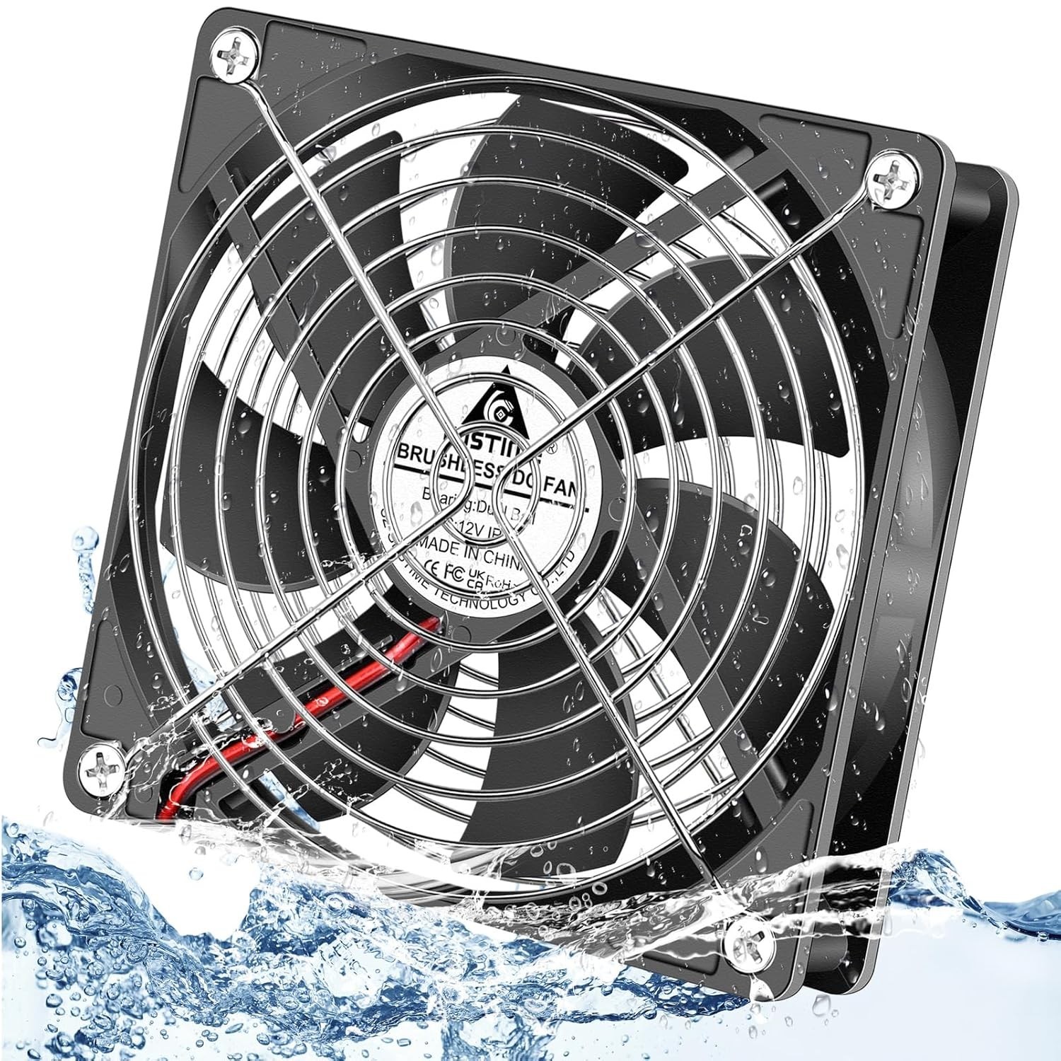 12V DC 120mm Waterproof High-Speed Brushless Cooling Fan for Outdoor Use