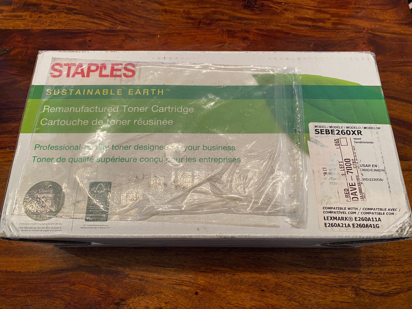Staples Lexmark High Yield Toner Cartridge Black Compatible with E260-NEW SEALED