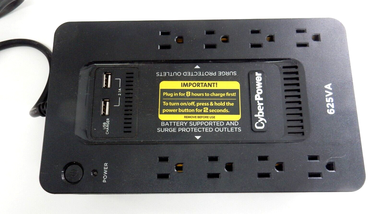 CyberPower XC625-R 625VA 8 Surge Protector Outlets 2 USB Battery Supported