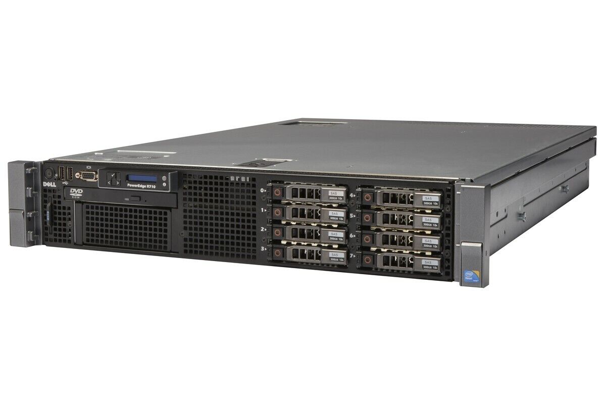 DELL PowerEdge R710 Server 2×Xeon Six-Core 2.93GHz + 96GB RAM + 8×600GB SAS RAID