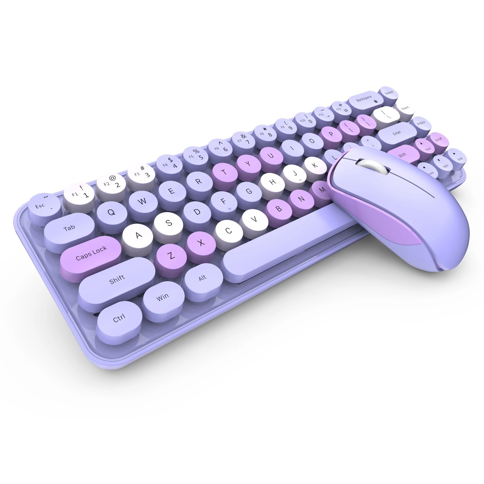 Wireless Keyboard Mouse Combo Quiet Compact for Laptop PC Mac Gradient