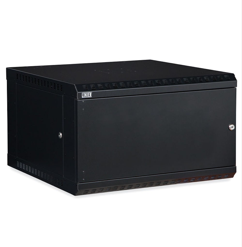 6U Wall Mount Server Cabinet 23" Rack Enclosure with Cage Nut Rails, Locking