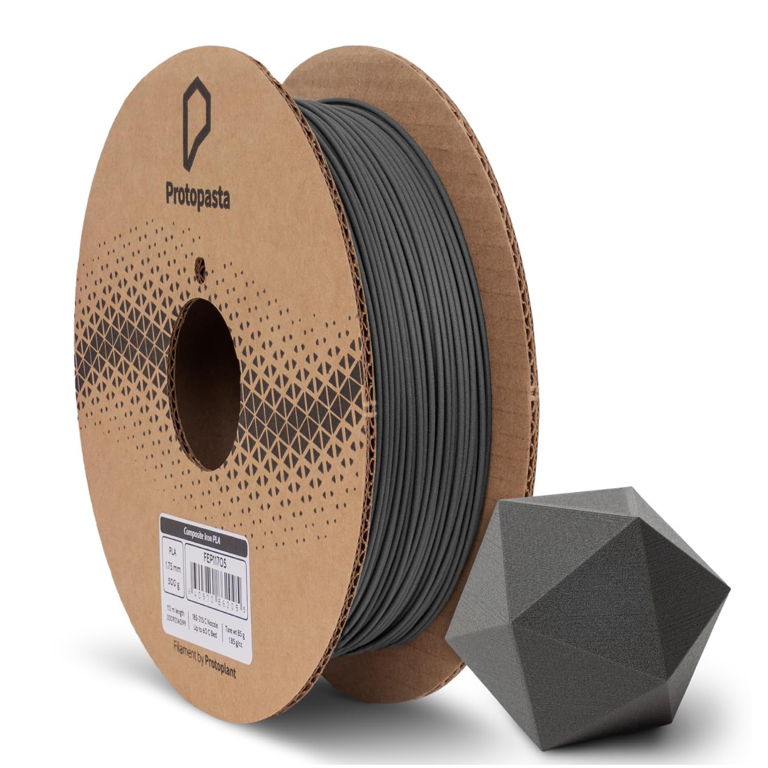 Protopasta Ferromagnetic Iron PLA 3D Printer Filament | Protoplant Metal-Filled