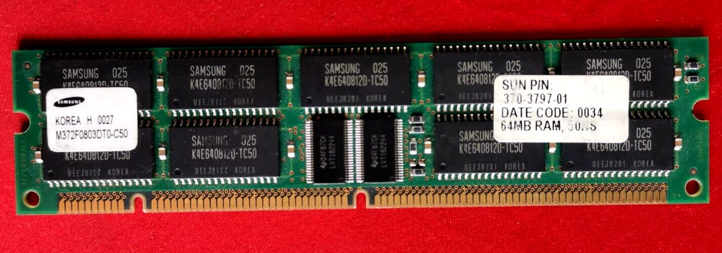 SUN 370-3797-01 64MB RAM MEMORY MODULE,SAMSUNG M372F0803DT0-C50