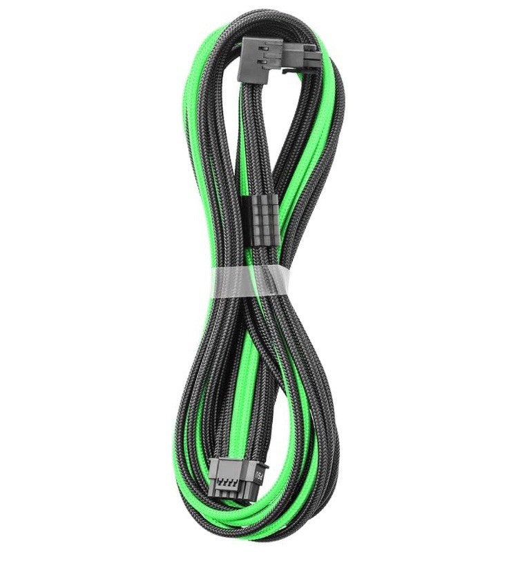 RTSeries Pro ModMesh Sleeved 12VHPWR 90°StealthSense Direct PCI-e Cable Green/⬛️