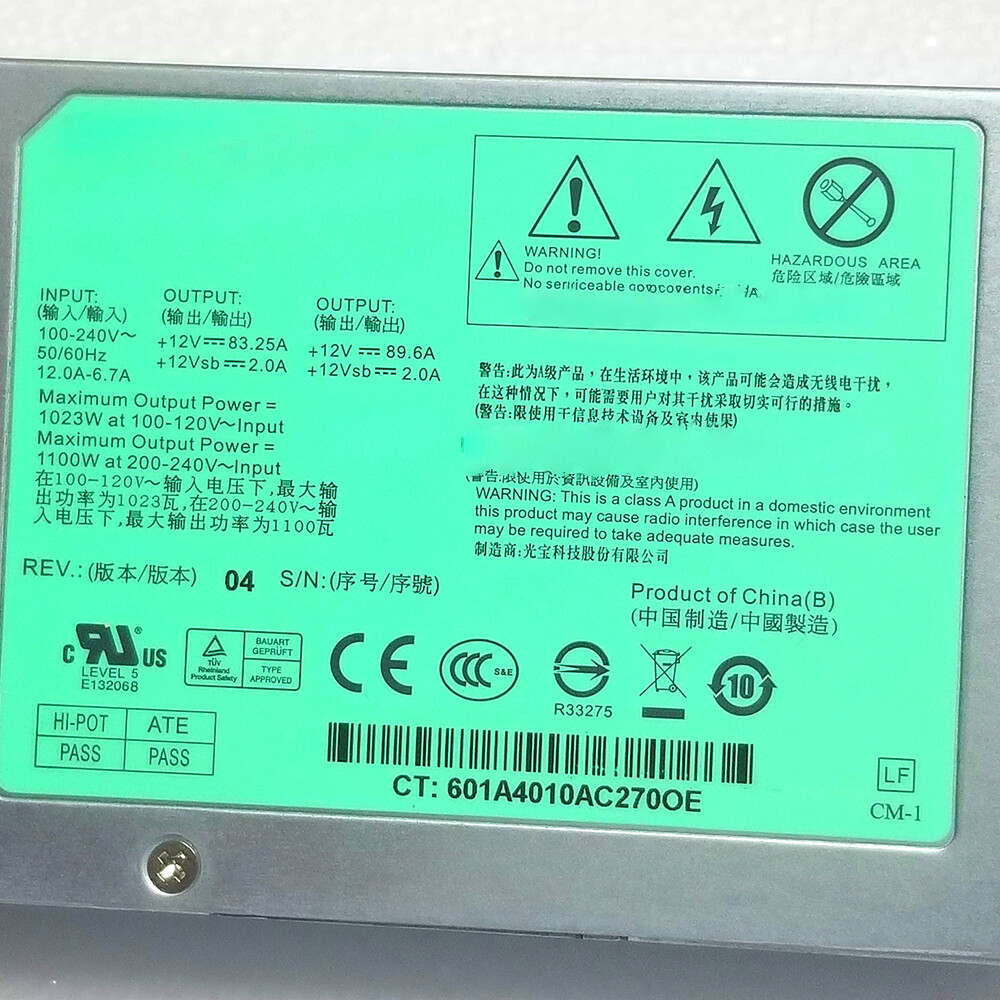 For LITEON PS-2112-2L PS21122L Server Redundant Power Supply 1100W