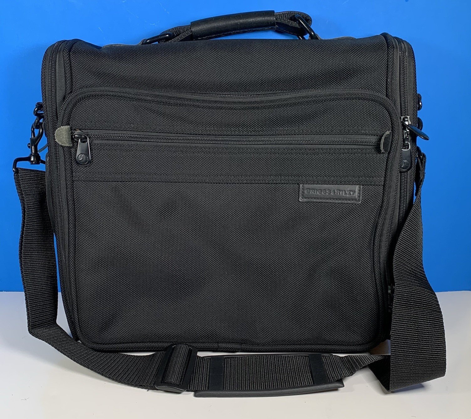 Briggs & Riley Black Nylon Extra Padded Laptop Briefcase Travel Bag Messenger