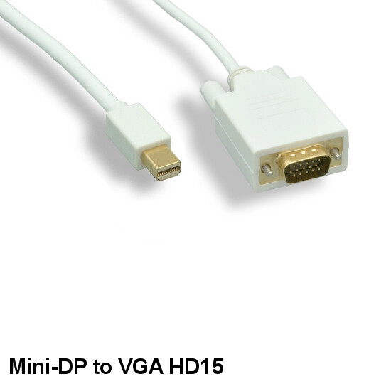 KNTK 15ft Mini DisplayPort to VGA Cable 32 AWG Gold-plated MiniDP to HD15 Cord