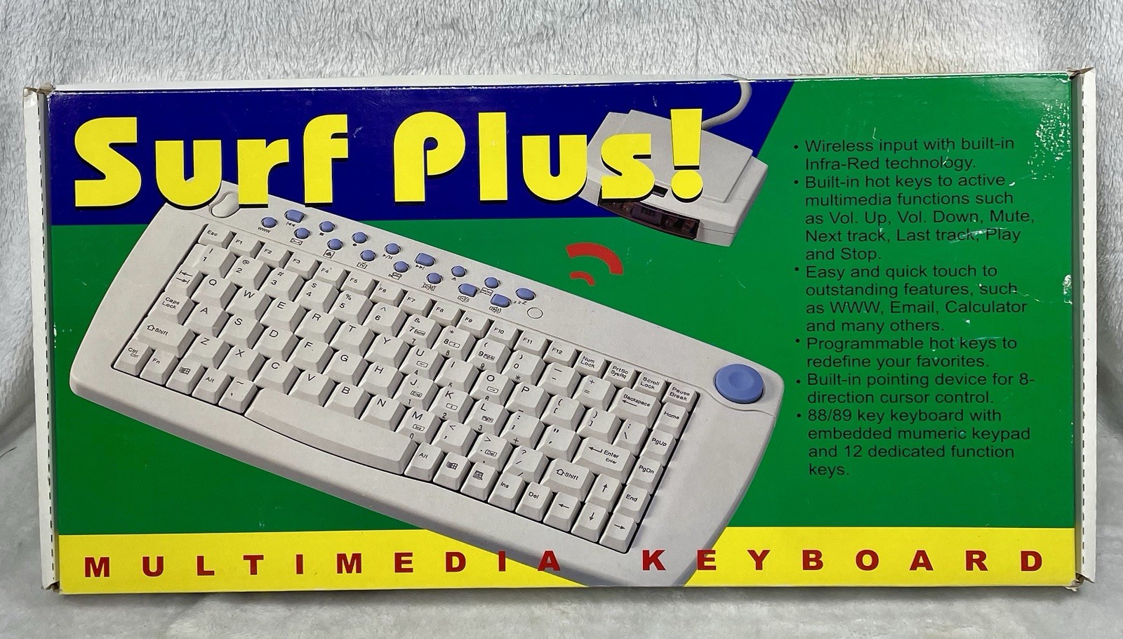 Vintage Multimedia Keyboard New Open Box NOS Surf Plus Model ACK-581 PS/2 Black
