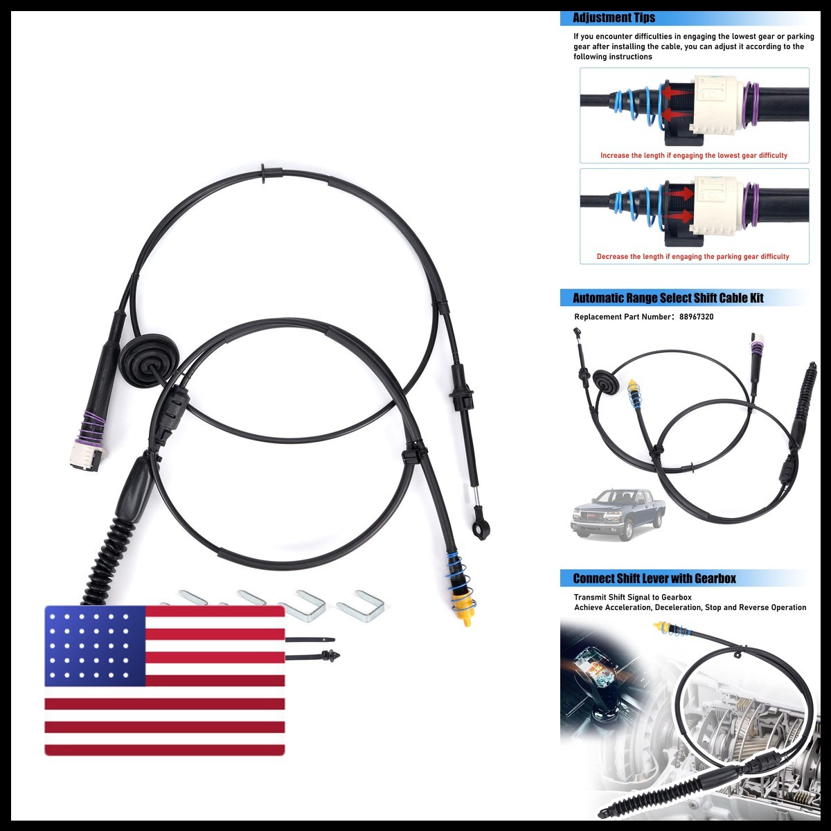 88967320 905-646 Automatic Transmission Gear Shift Linkage Cable Kit