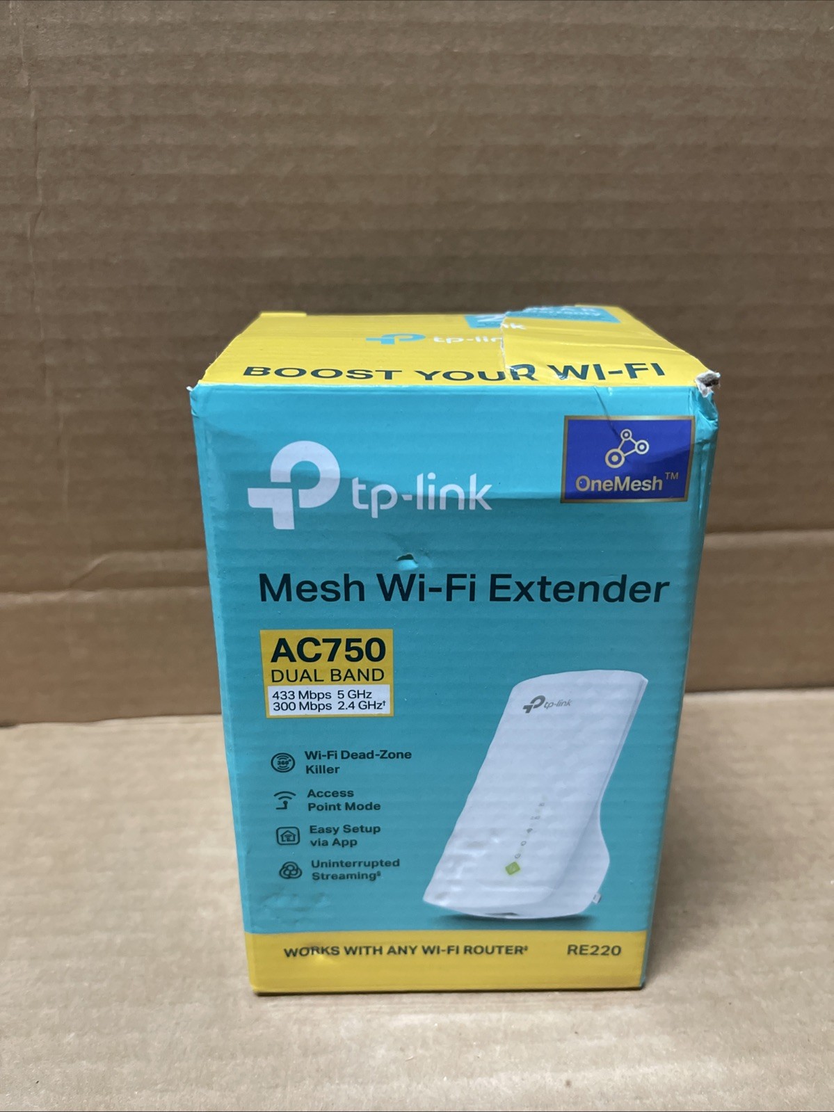 TP-Link Mesh Wi-Fi Range Extender AC750 Dual Band - White (RE220)