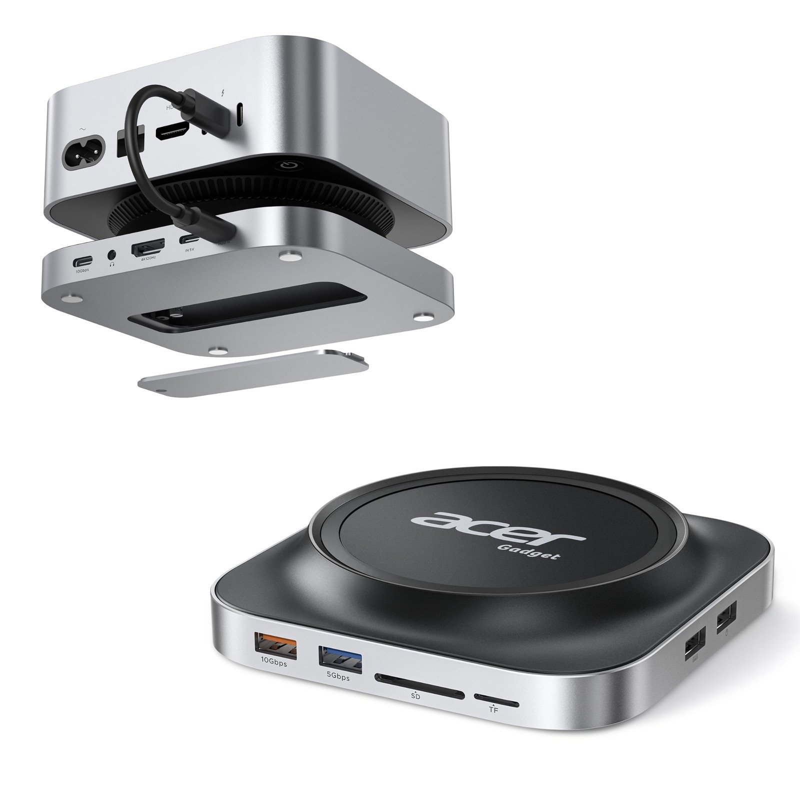 Acer Gadget Mac mini M4 Dock, 8TB M.2 NVMe/SATA SSD Enclosure & Stand, 4K@144...