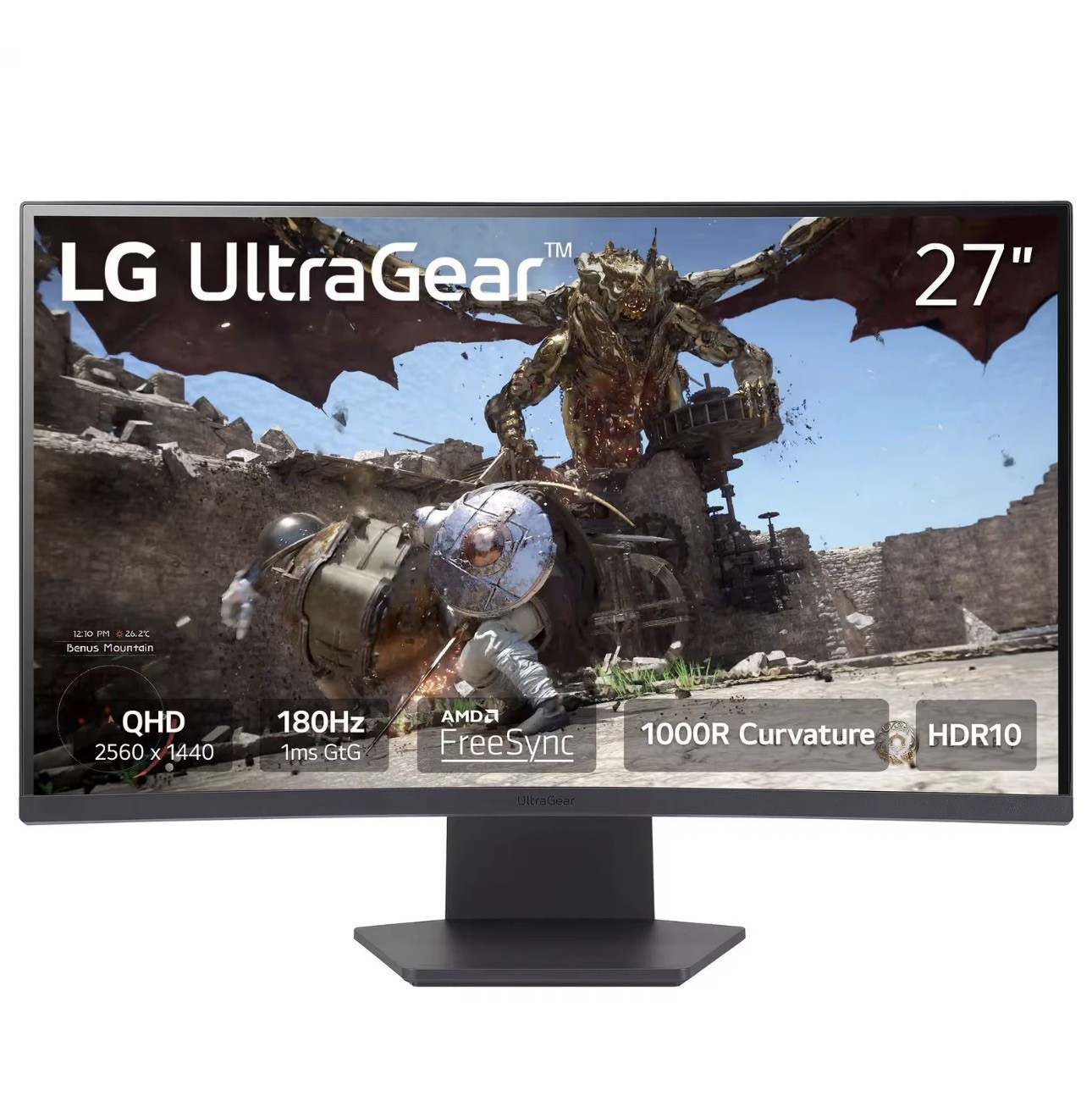 LG UltraGear 27GS60QC 27” Curved QHD Gaming Monitor 180Hz 1ms NEW SEALED