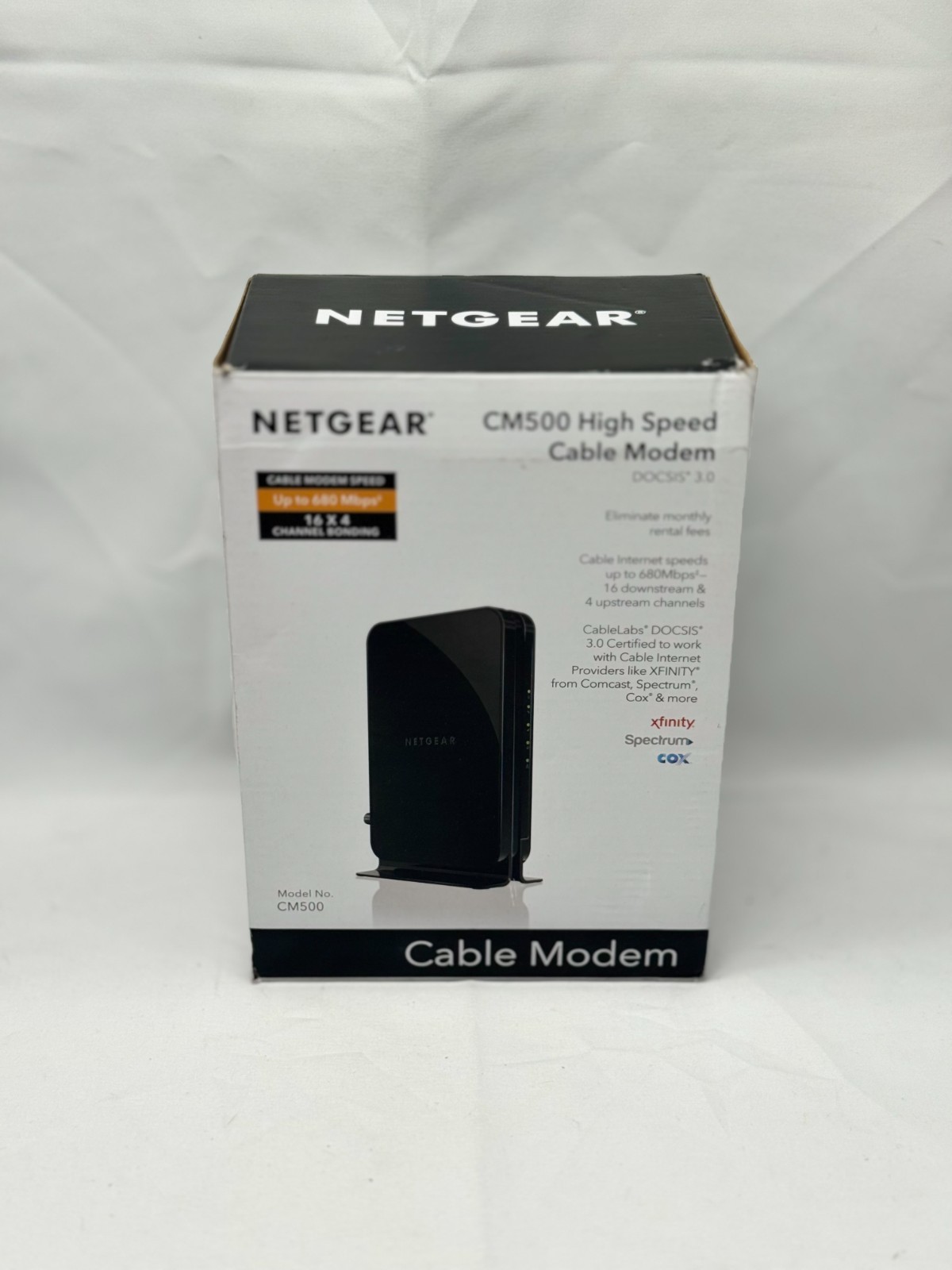 NETGEAR CM500 High Speed Modem (CM500100NAS) 680 Mbps | Black