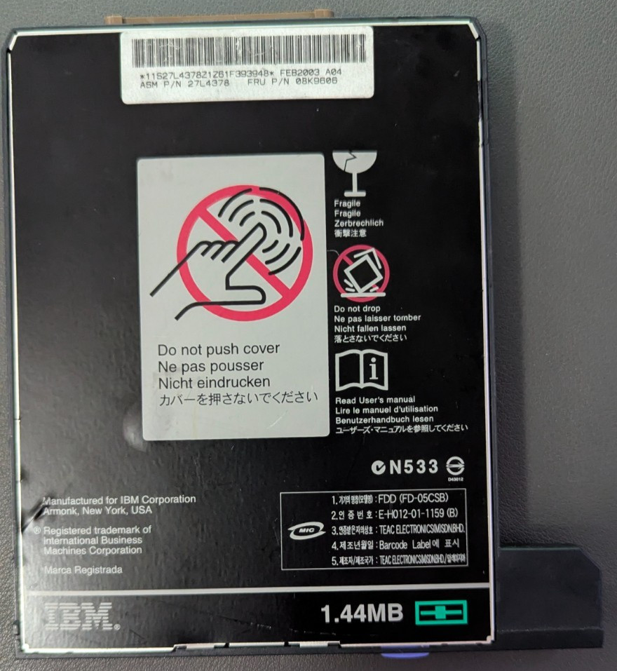 IBM  08K9606 27L4378 1.44MB 3.5" Removable Floppy Drive xSeries 440 445 ThinkPad