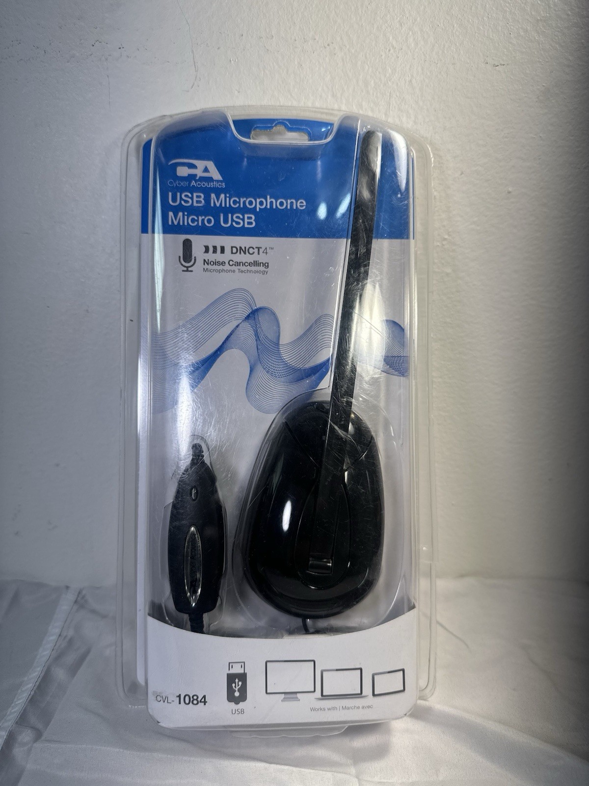 CYBER ACOUSTICS USB Microphone Micro USB CVL-1084 Noise Cancelling 