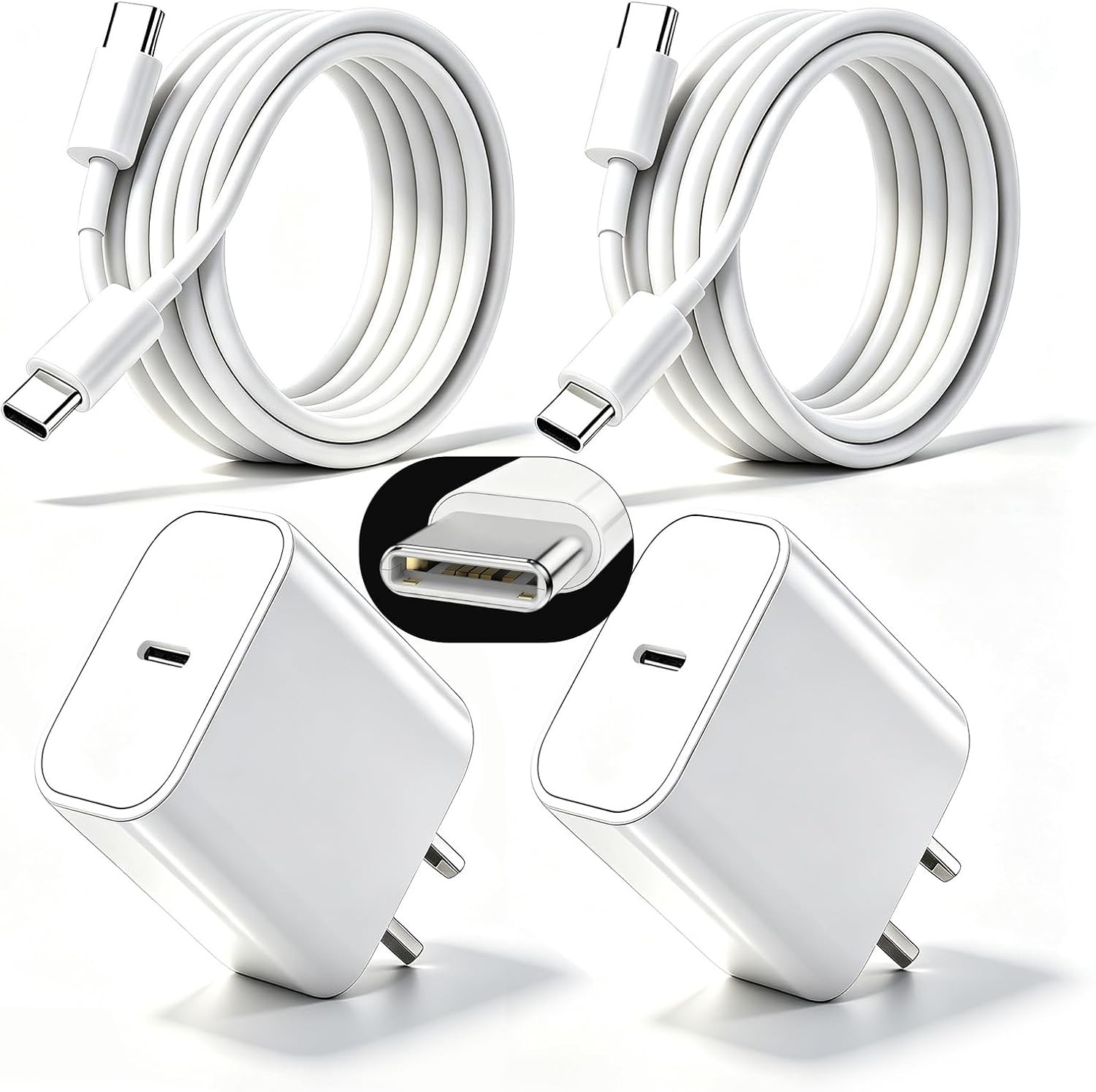 Apple iPhone Fast Charger 20W 2-Pack USB-C Cable for iPhone & iPad