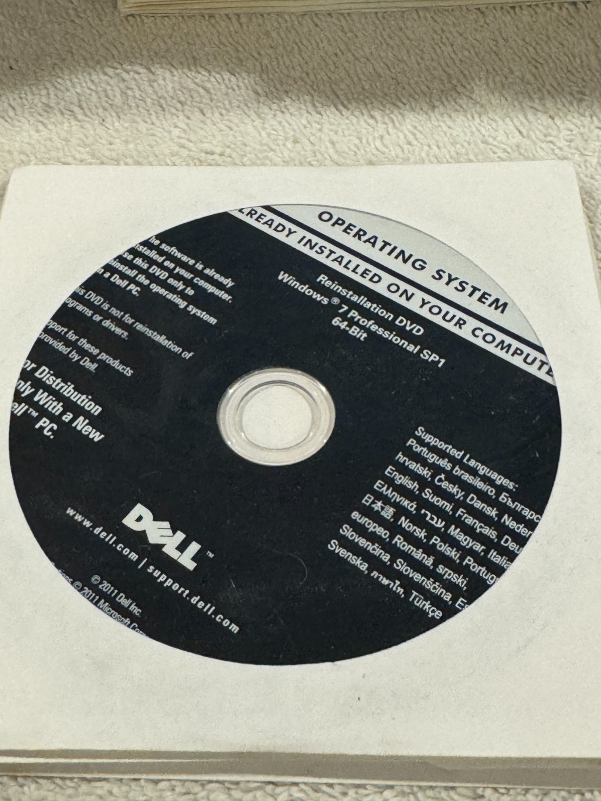 Dell Reinstallation DVD Win 7 Pro SP1 64bit - SEALED