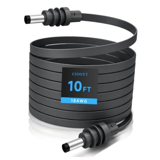Flat Starlink Mini DC Power Cable 10FT, 18AWG Ultra Thin Window Passthrough