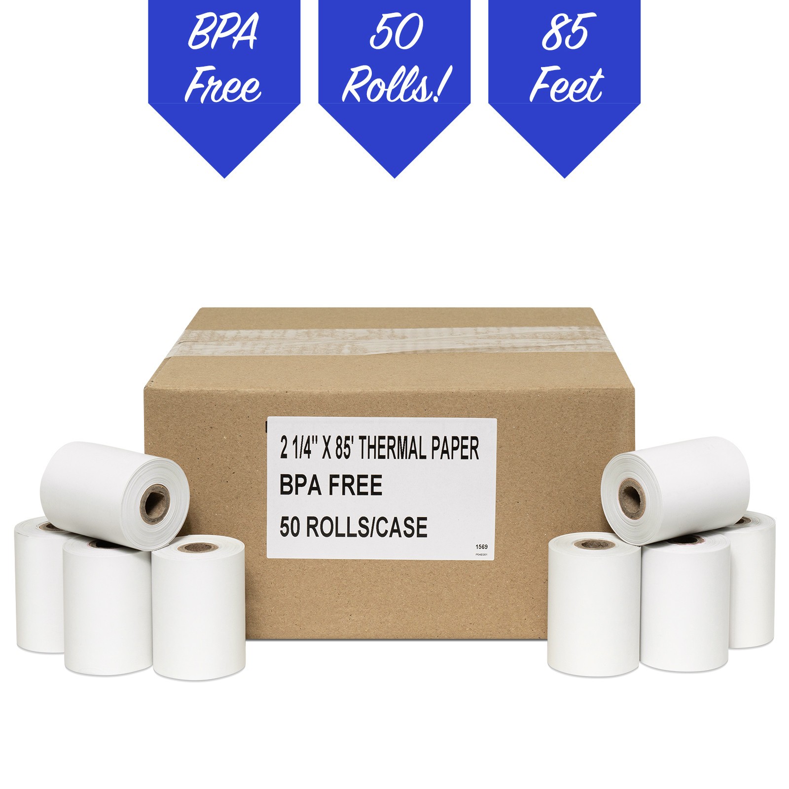 2 1/4" x 85' THERMAL ROLL 50 ROLLS-MADE IN USA