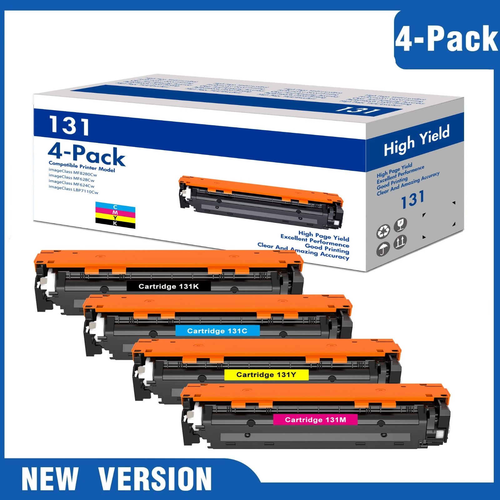 4PK CRG131 Toner Set For Canon 131 Toenr ImageCLASS MF8280Cw MF624Cw MFC628Cw