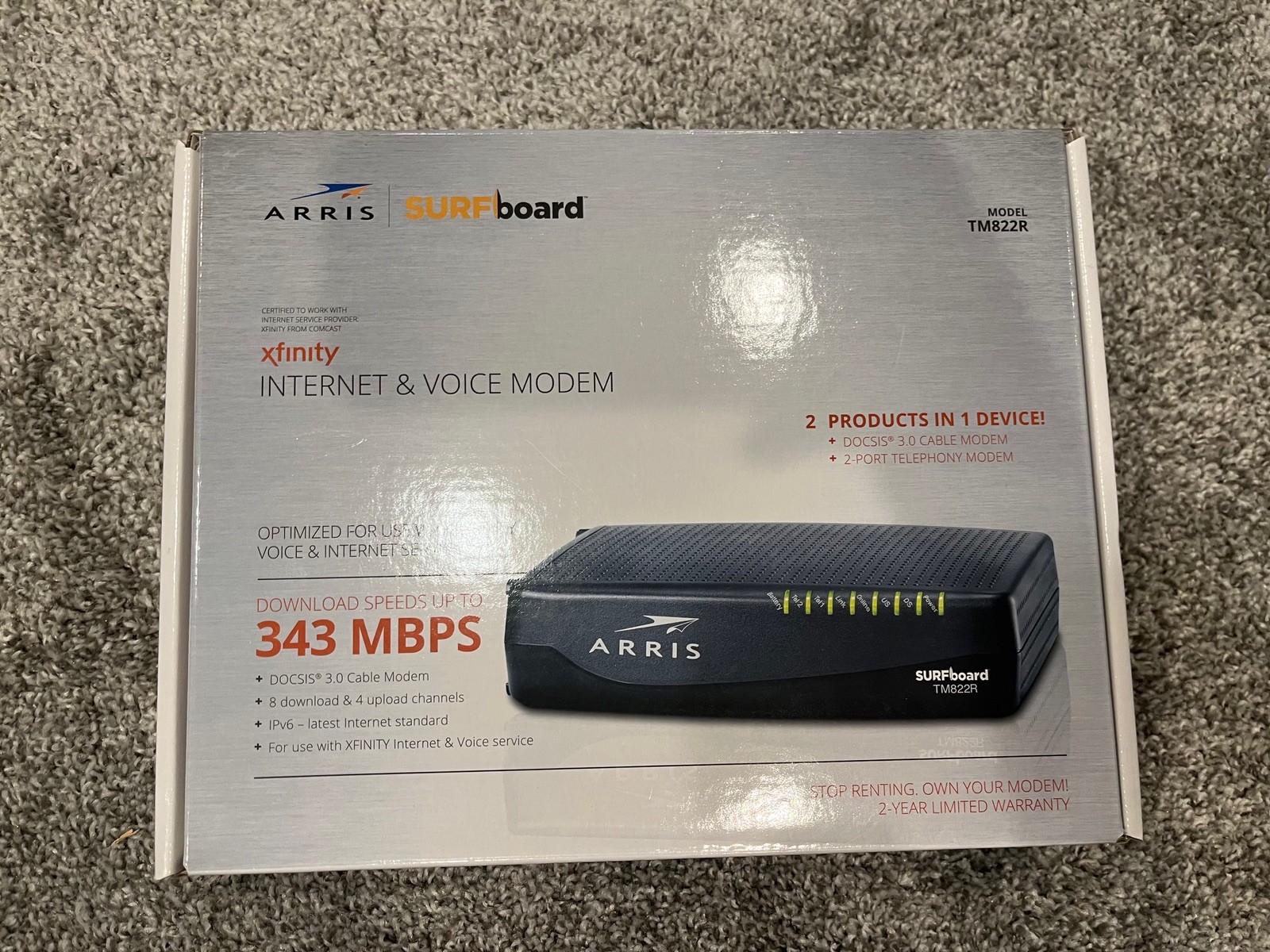 Arris Surfboard TM822R Cable Modem - Internet and Voice