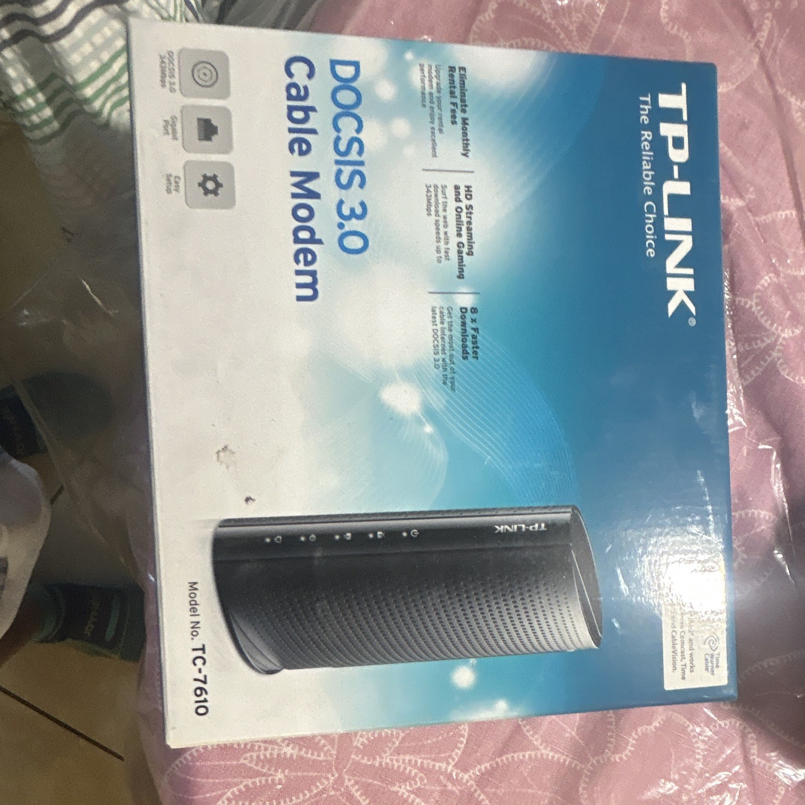 TP-LINK TC-7610 DOCSIS 3.0 Cable Modem 343 Mbps, 1x Gigabit, Comcast
