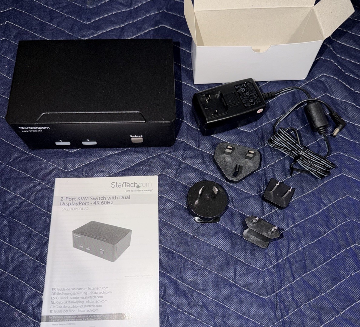 New StarTech SV231DDVDUA 2 Port Dual Display Port - KVM Switch w/Audio & USB HUB