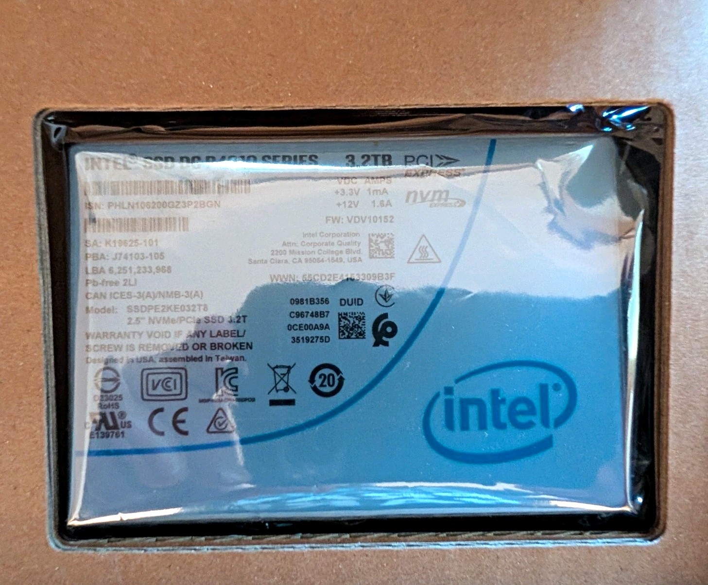 Intel DC P4500 Series 3.2TB 2.5in NVMe PCIe Internal SSD - Tested