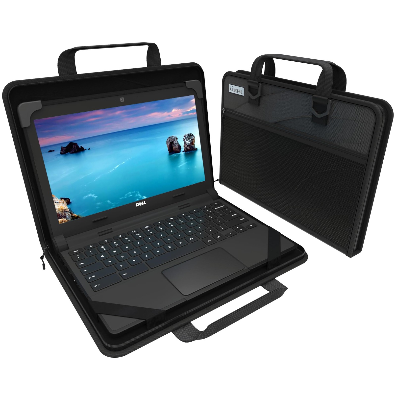 UZBL 13-14 Inch Zip Lite Always-on Chromebook Protective Hard 1 Pack, Black