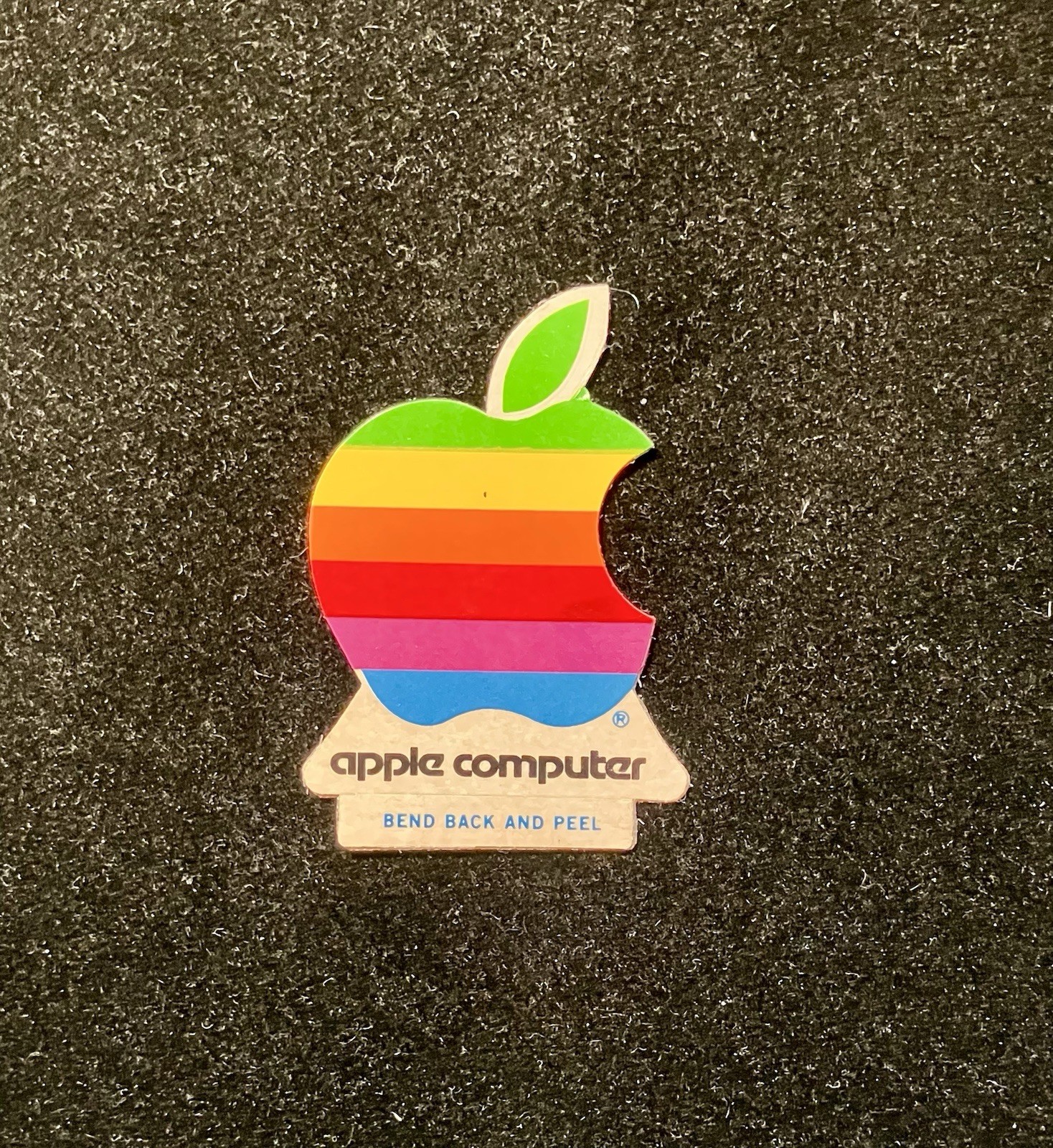 ~Vintage 1980’s Apple Macintosh Rainbow Diecut Sticker/Decal 2”x1-1/2”