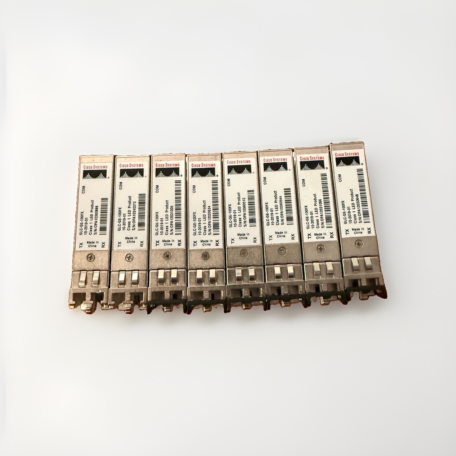 (LOT OF 8) Cisco GLC-GE-100FX Transceiver Module 10-2019-01