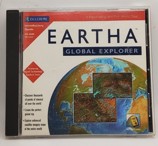 DeLorme - Eartha Global Explorer CD-ROM, Pre-owned, Very Good Condition, 1998