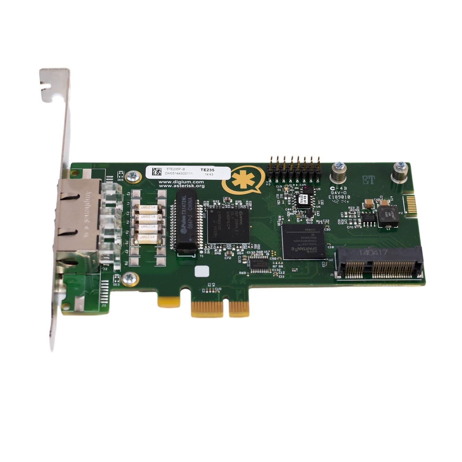 NEW DIGIUM TE235 2-PORT T1/E1/J1/PRI PCIE X1 VOIP DUAL SPAN DIGITAL VOICE 