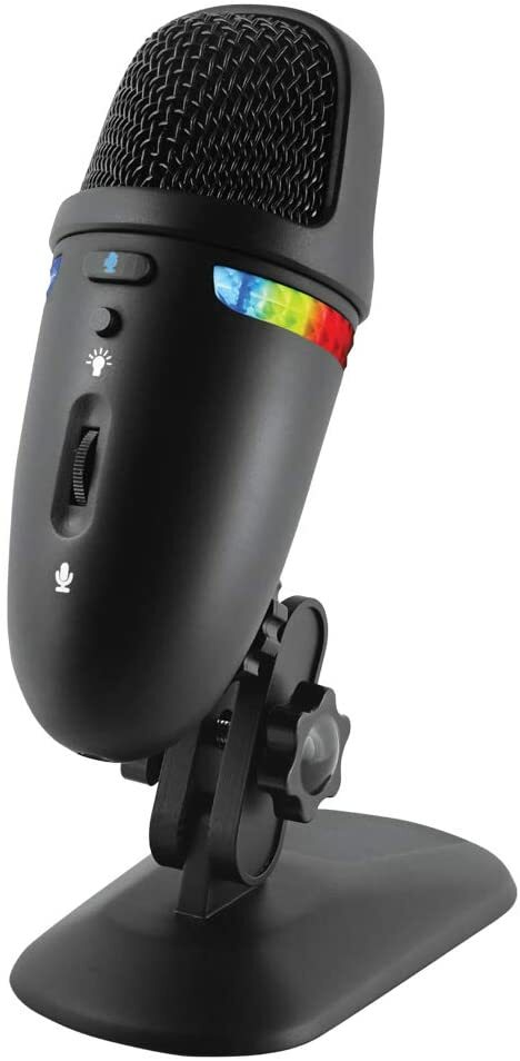 Cyber Acoustics Premium USB Condenser Microphone with Colored LED Lights 
