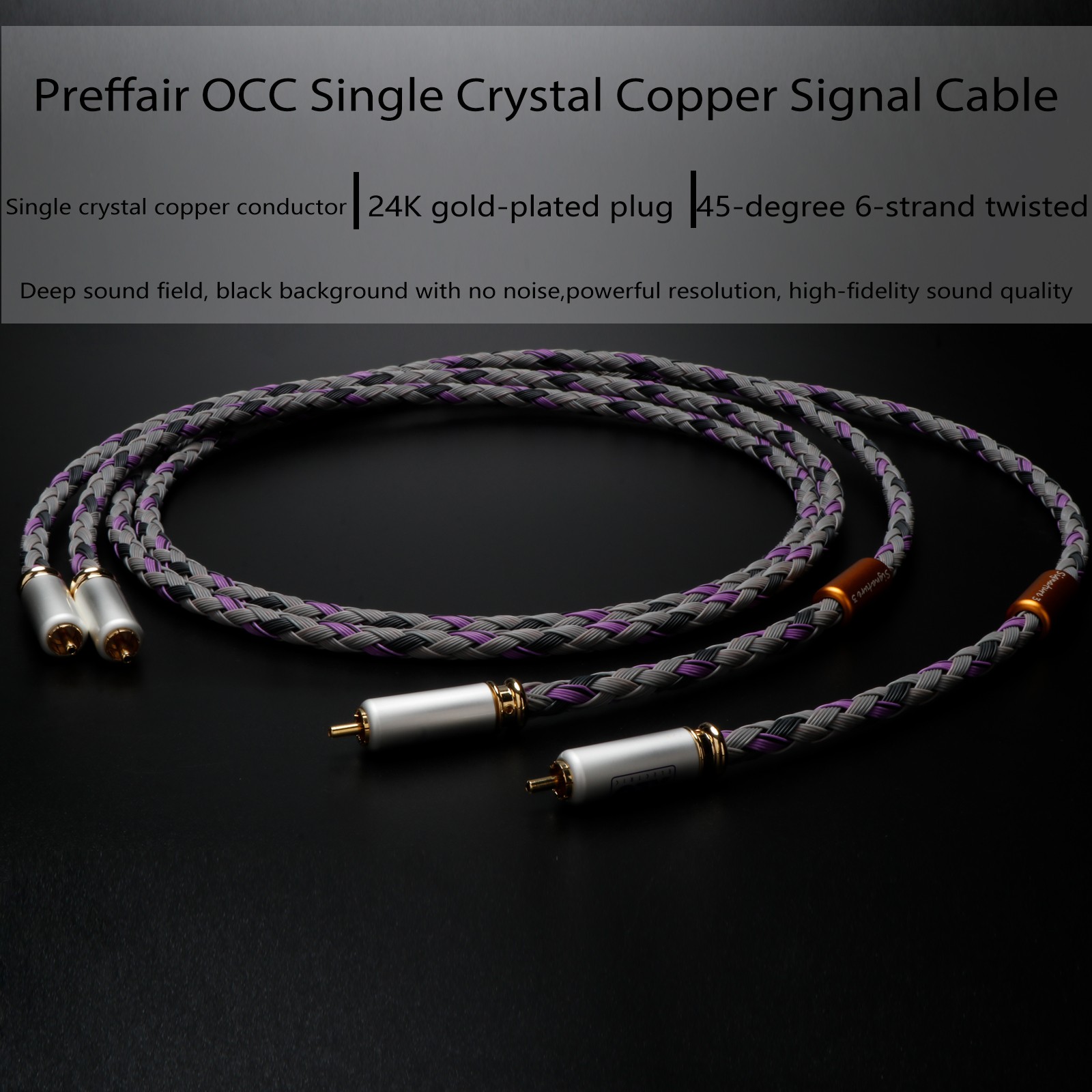 Preffair Gold Plated Male Plug RCA Interconnect Cable HiFi Audio Cable