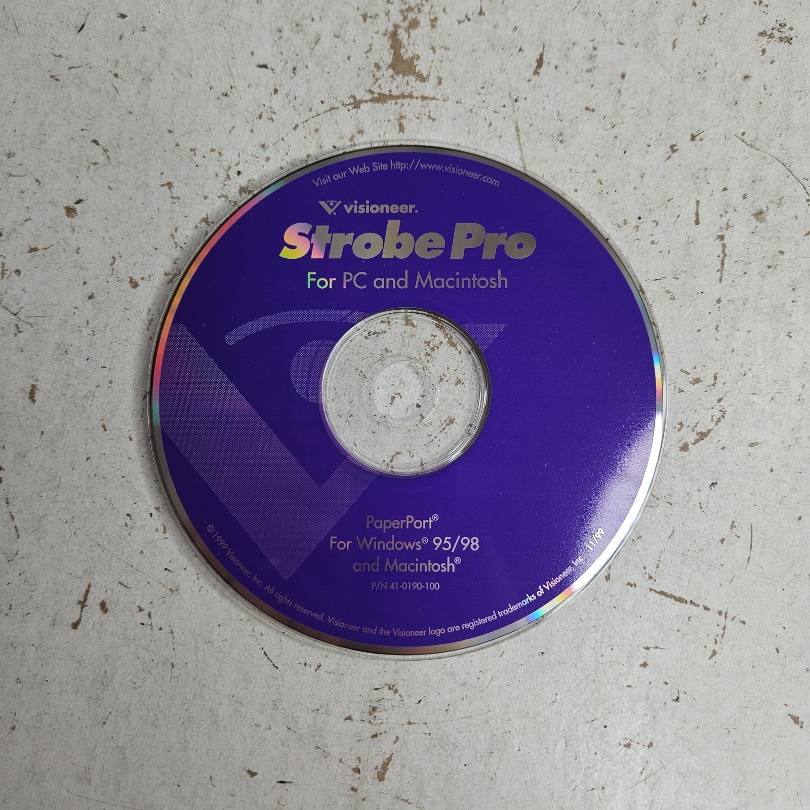 Visioneer Strobe Pro PC/Mac Paperport Install CD ROM Disc