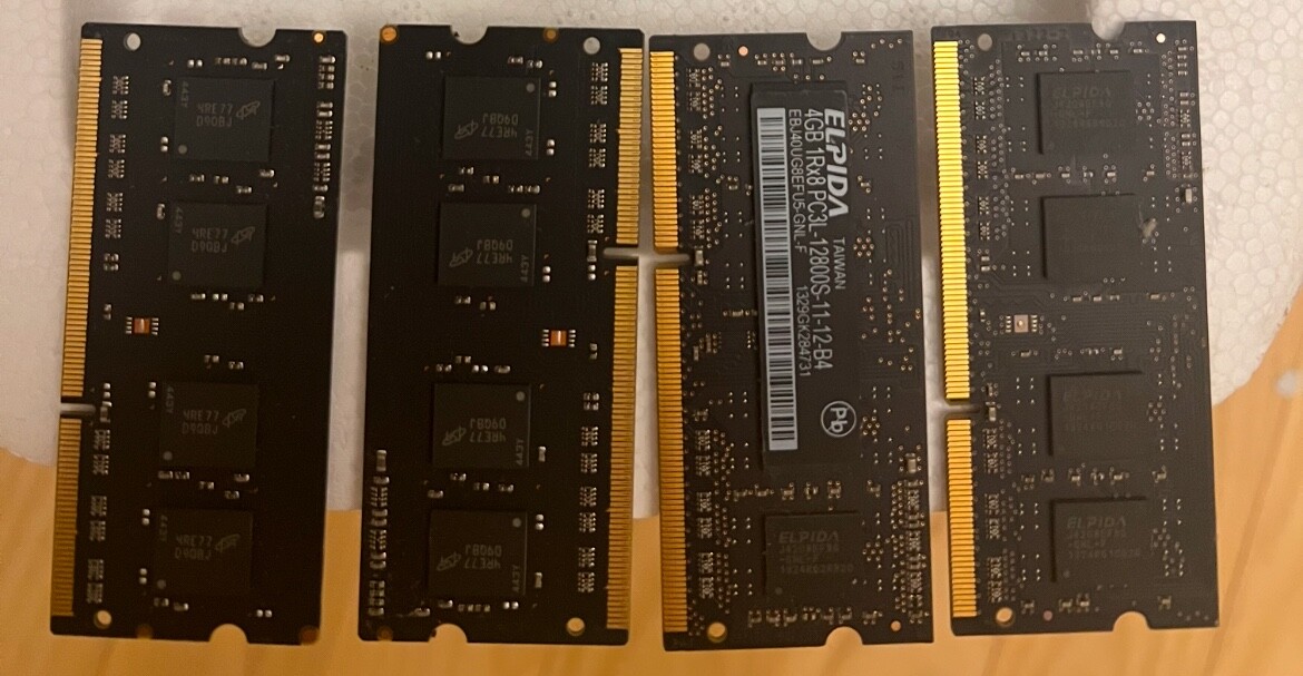 Elpida 16gb RAM - 4x4gb Ddr3 So-dimm 1600 MHz