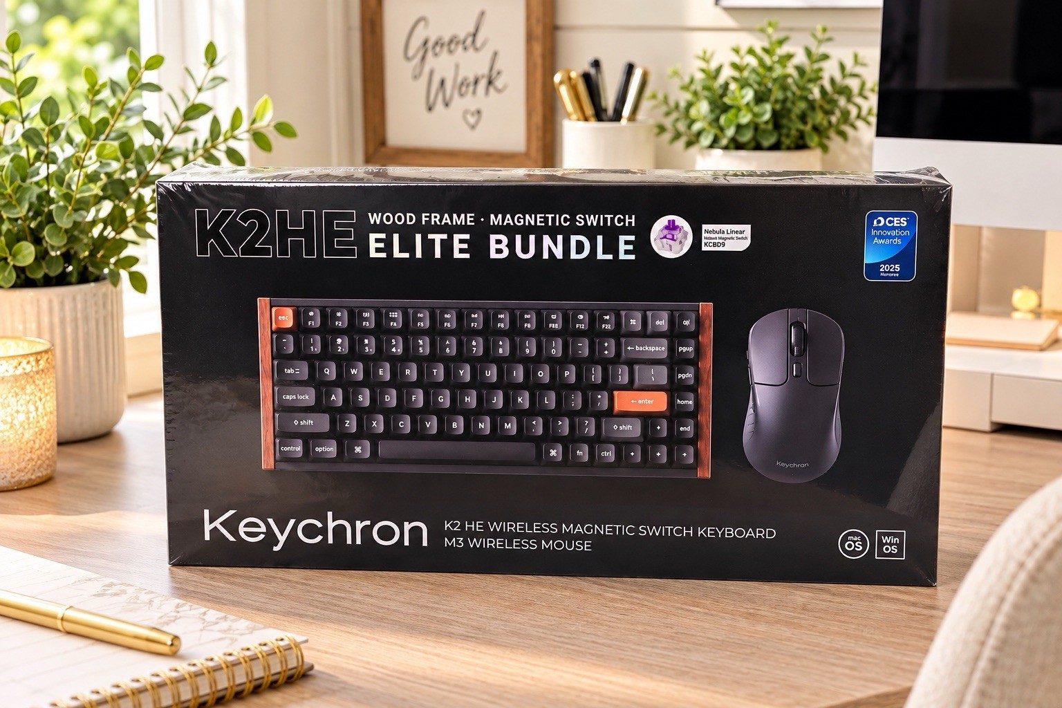 Keychron K2 HE Elite Bundle Wireless Magnetic Switch Keyboard + M3 Mouse