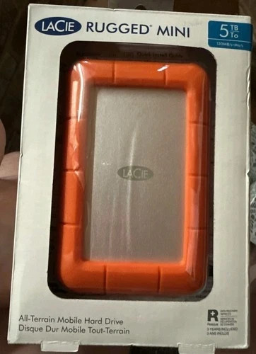 LaCie Rugged Mini 5TB External Hard Drive Portable HDD – USB 3.0 