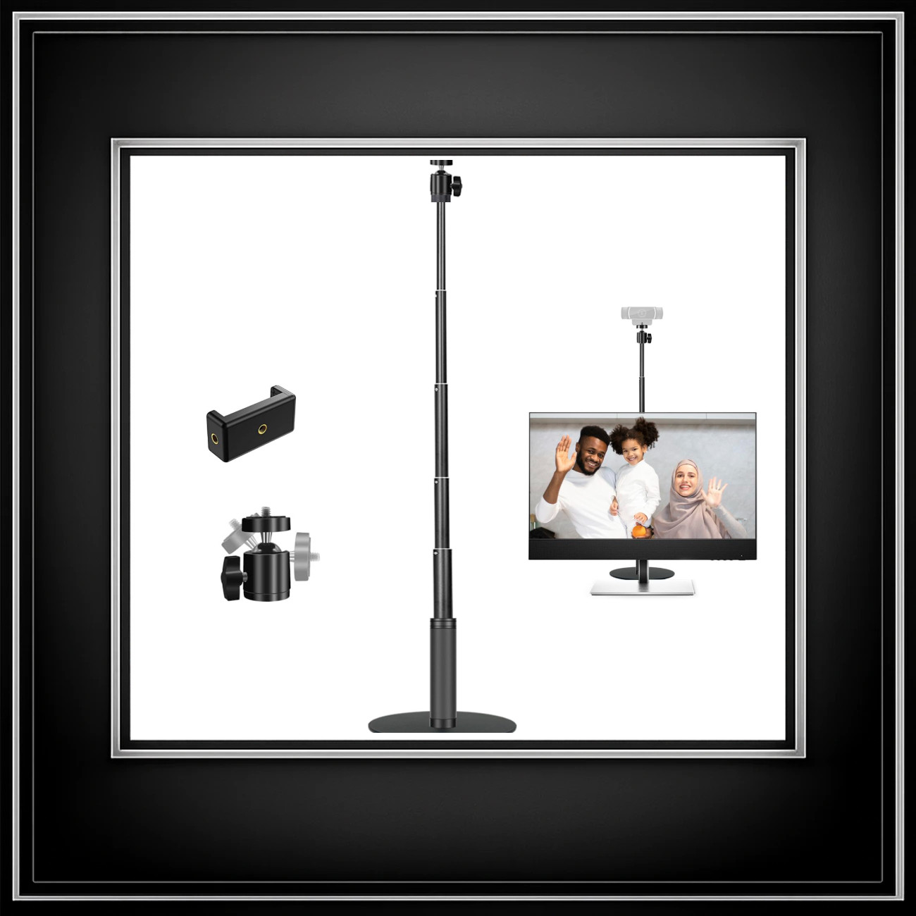 Adjustable 28" Webcam Stand for Desk - Universal Mount for Logitech C922, C930e,