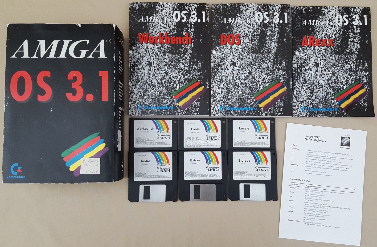 Amiga OS Operating System v3.1 Box Manuals & Install Disks for Amiga - Commodore