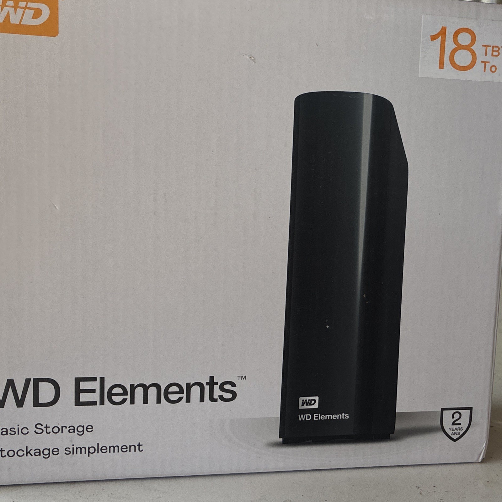 Western Digital WD Elements 18TB External Hard  Shell, Adapter and USB only 