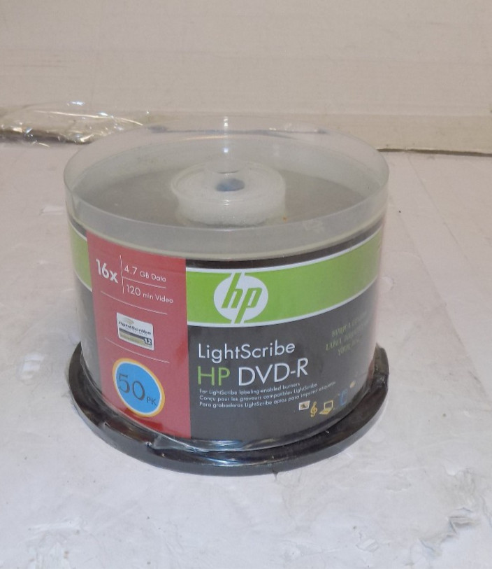 HP LightScribe DVD-R 50 Pack - 16x, 4.7GB, 120 Min - New